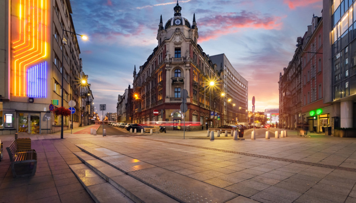 Central square of Katowice. Photo by Velishchuk.